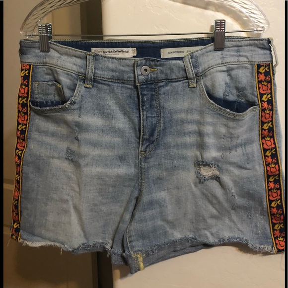 Pilcro and the Letterpress Pants - Pilcro Distressed Jean Shorts
